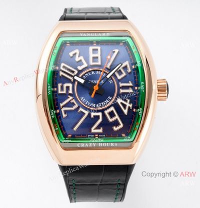 ABF Swiss Replica Franck Muller V45 CRAZY HOUR Watch 44mm Rose Gold